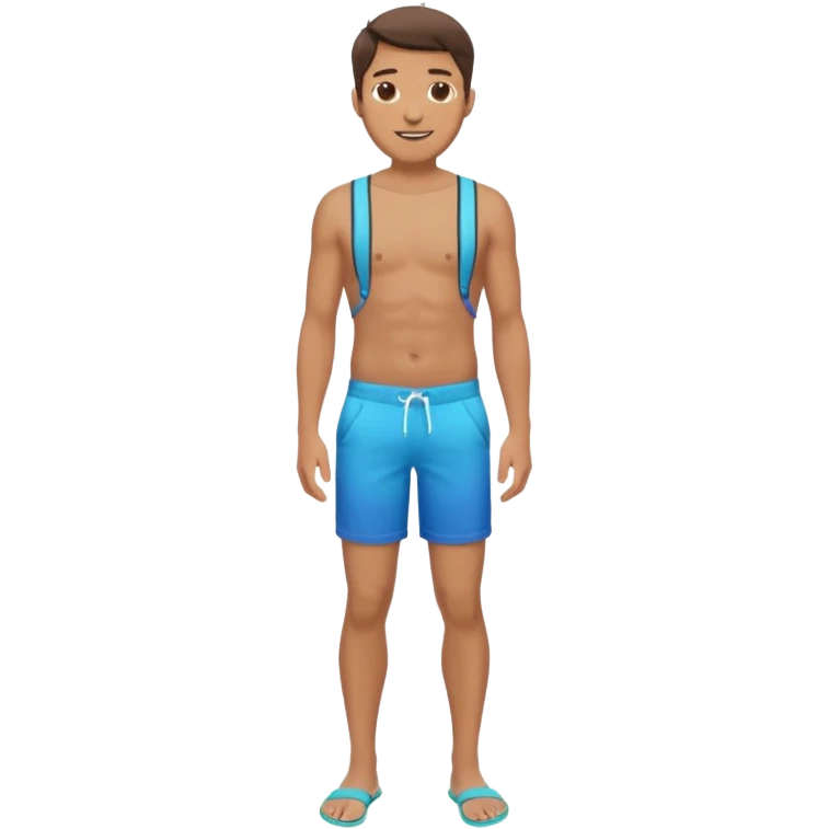 a man in Bermuda shorts as a swimsuit full body emoji