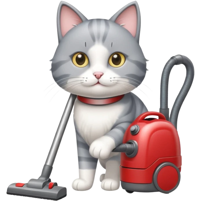 cat pushing vacuum cleaner emoji