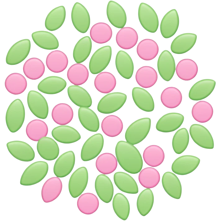 light green and pink confetti floral emoji