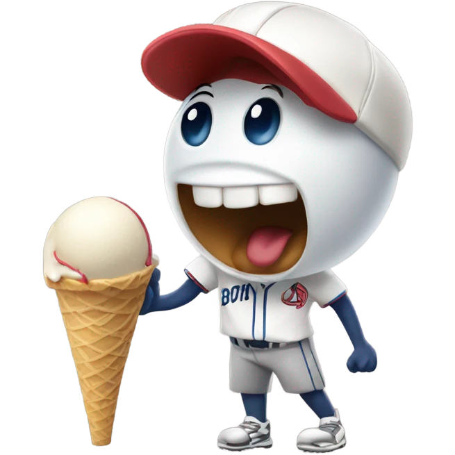 Baseball holding ice cream emoji