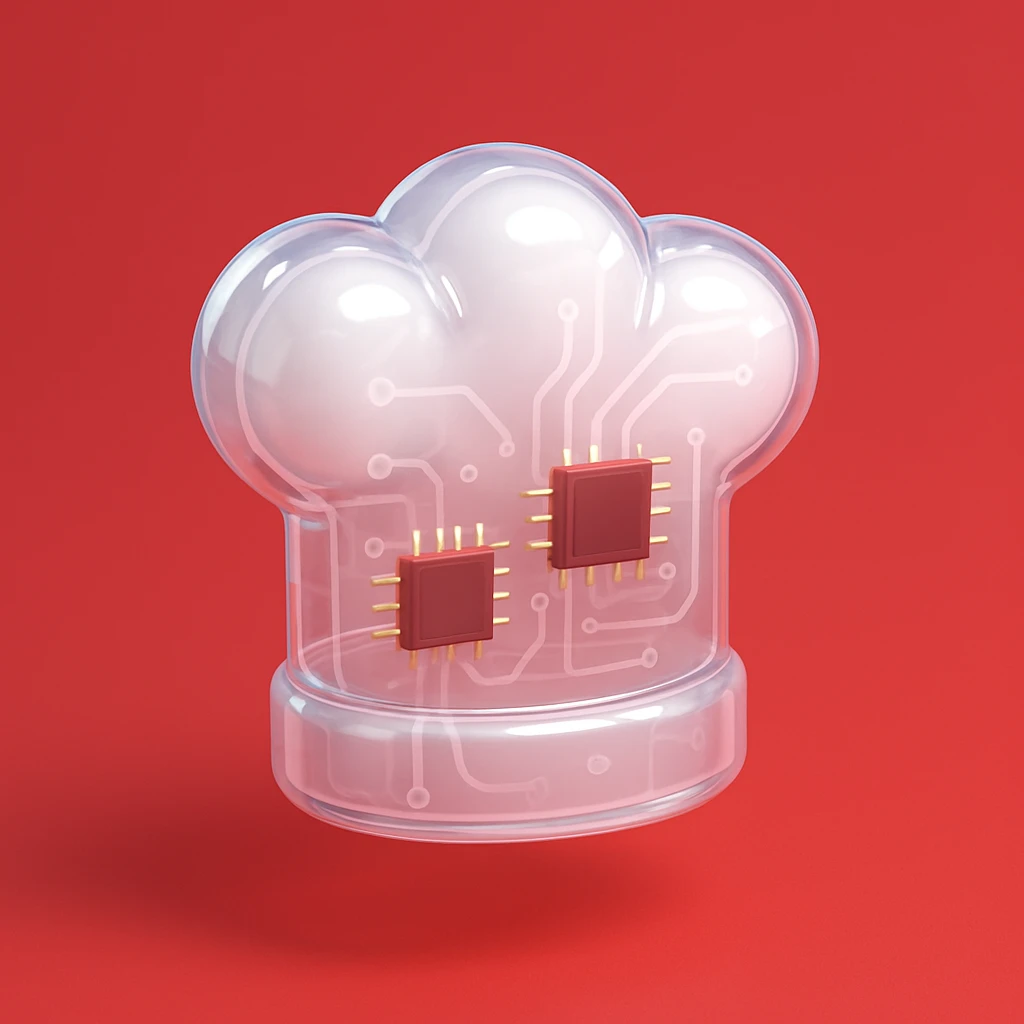 
White Chef hat  red background  emoji