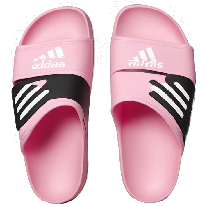 adidas adilettes sandals comfort pink cloud and black emoji