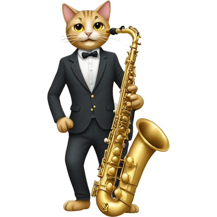 Cat playing sax emoji