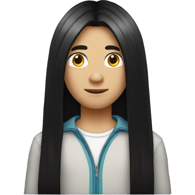 boy with long black straight hair emoji