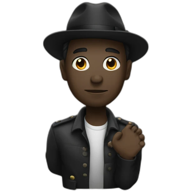 Noir choquée met ses mains derrière sa tête emoji