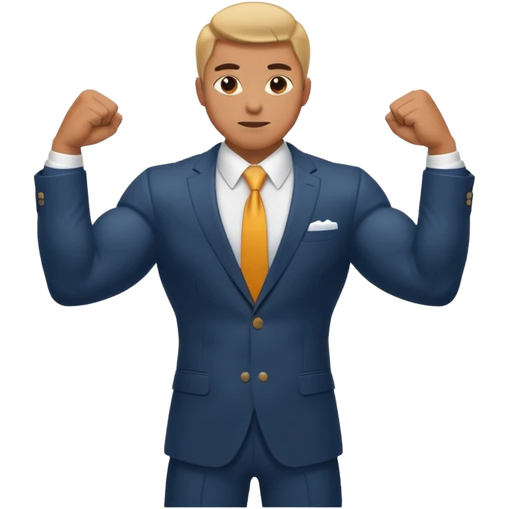 suit character flexed biceps emoji
