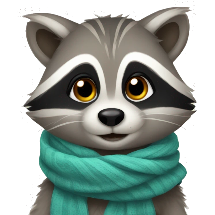 Cute raccoon wearing a scarf emoji
