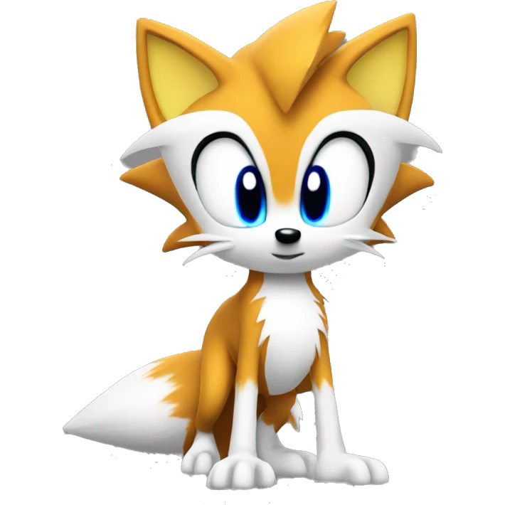 Tails sonic with blue eyes emoji
