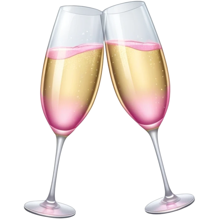 Girly aesthetic two sparkly Champagne glass clink emoji