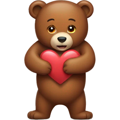 Hug heart bear emoji