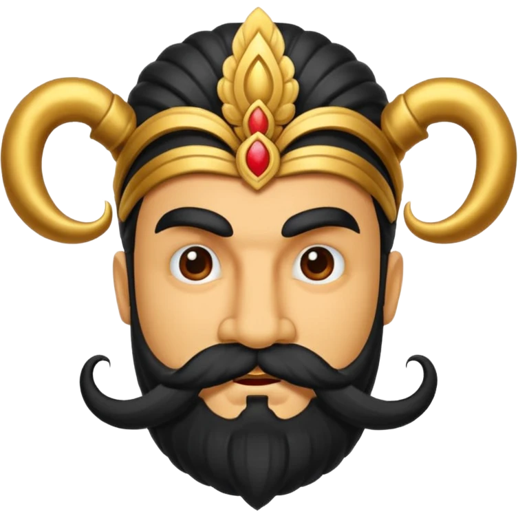 Ravana with beard and mustach emoji