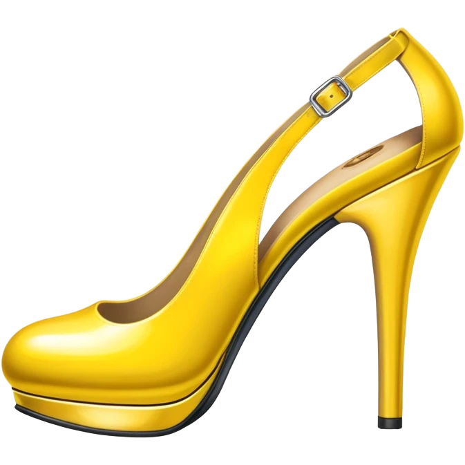 yellow heeled and platform spoon shoes emoji