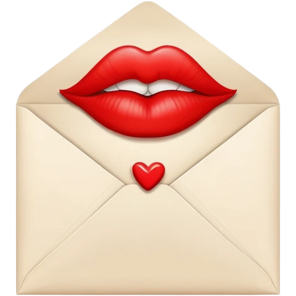 An envelope with a kiss imprint emoji