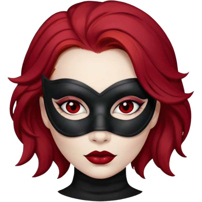 woman thief chic with mask and red hair emoji