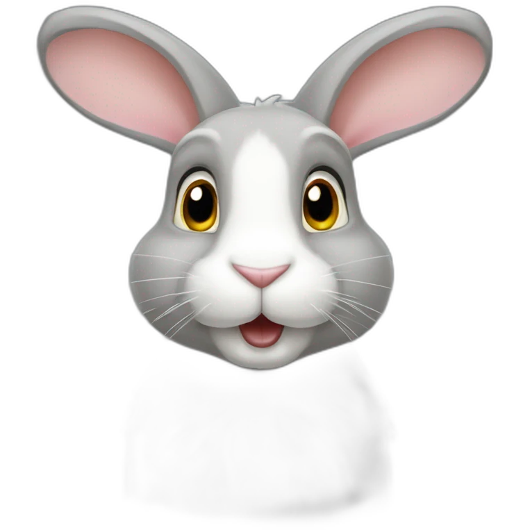 Lapin bélier gris claig emoji