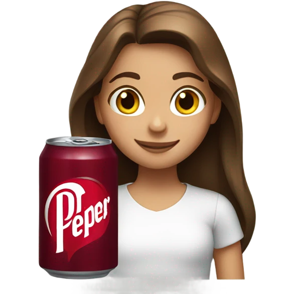 Chugging dr pepper Brown hair girl  emoji
