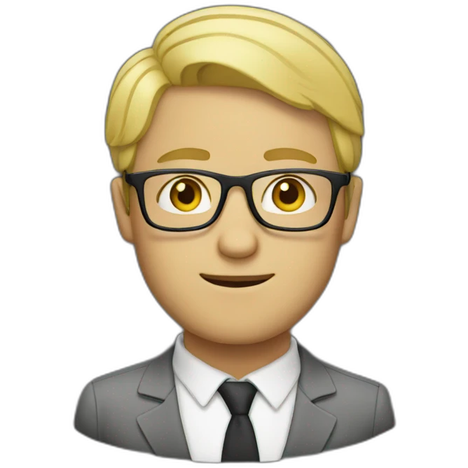 blond man wearing glasses emoji