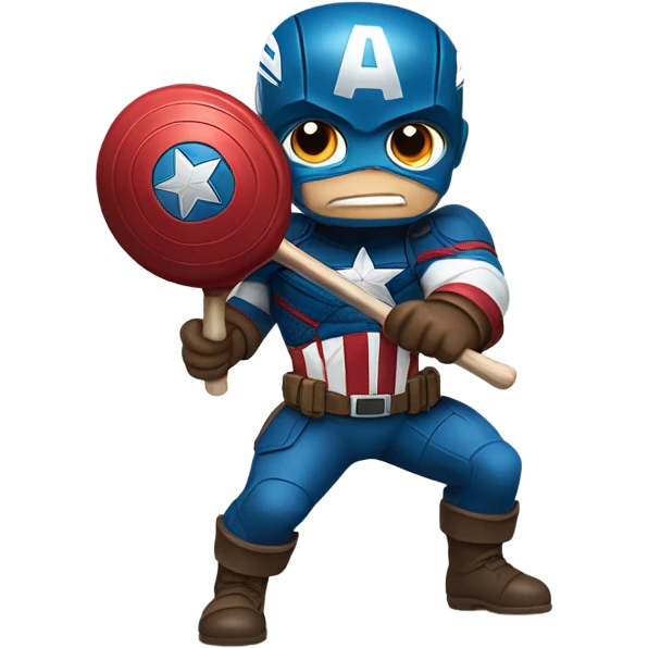 Captain America playing lacrosse emoji