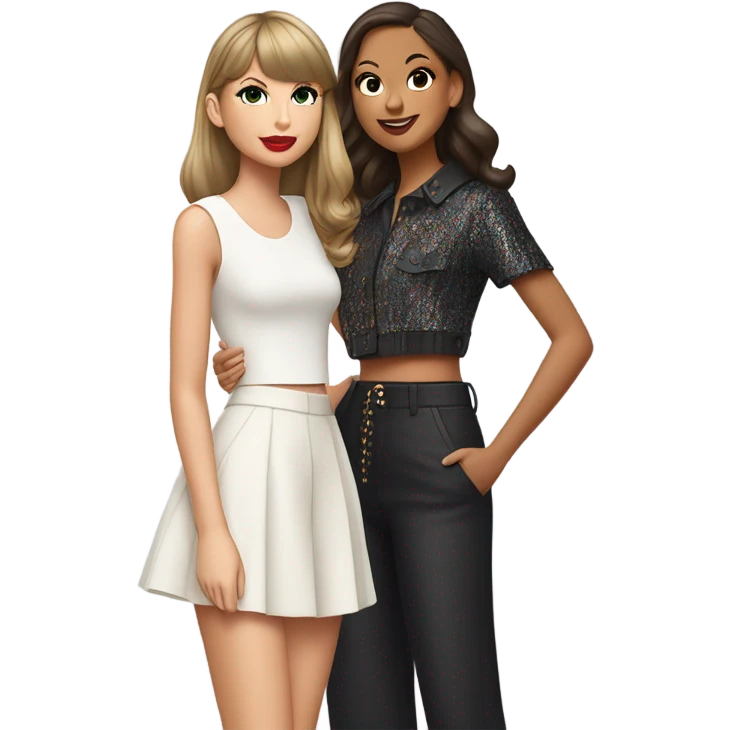 Taylor swift with Olivia rodrigo  emoji