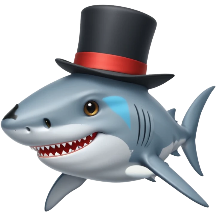 Shark with a top hat emoji