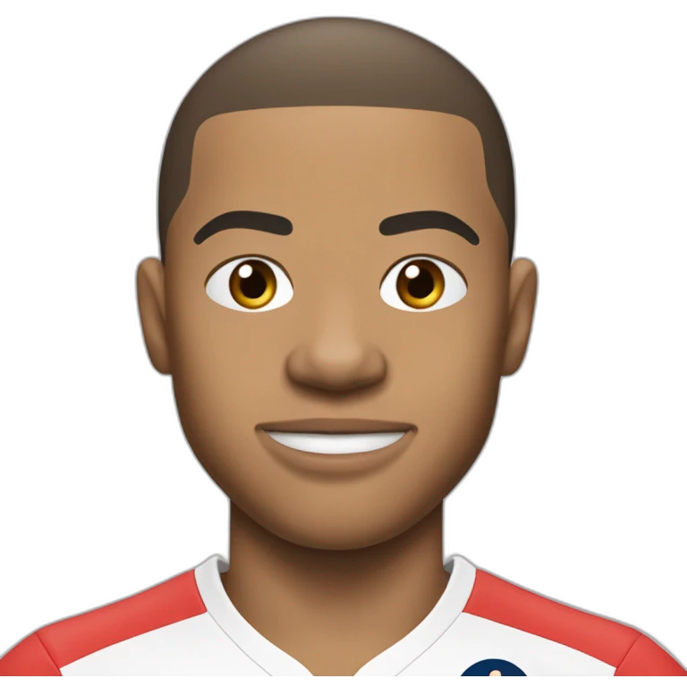 Mbappe avec la bouche ouverte et les mains derrière la tête emoji
