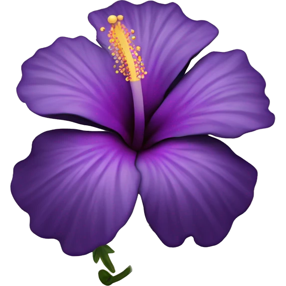 Black and purple hibiscus flower  emoji