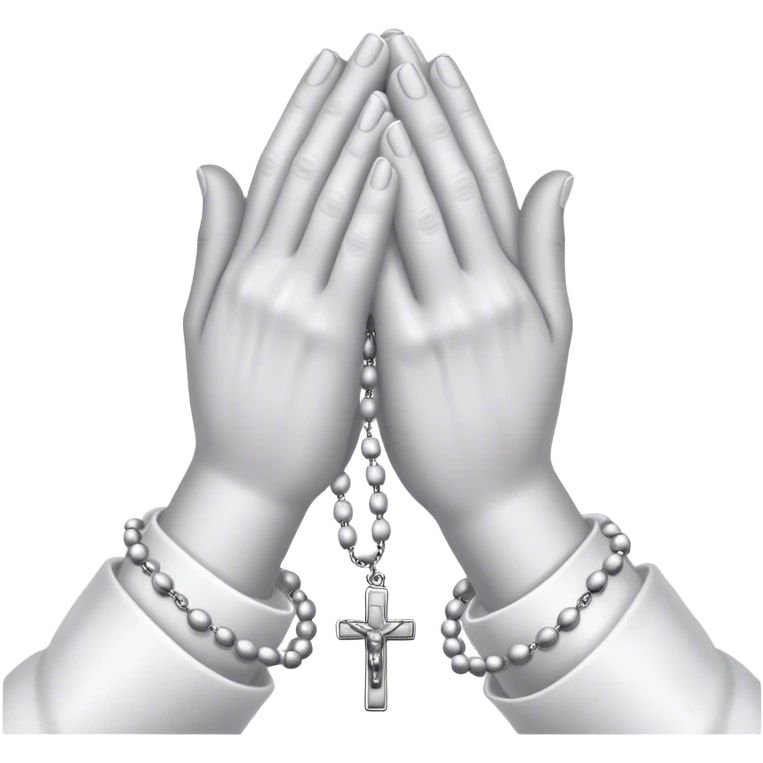 praying hands with a silver beads emoji
