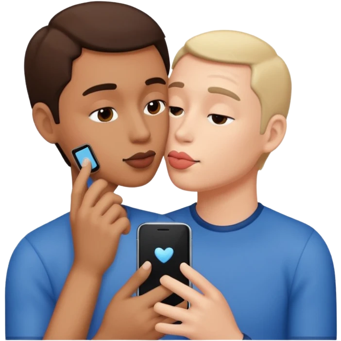 Kissing phone emoji