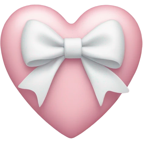 Pastel pink heart with white bow emoji