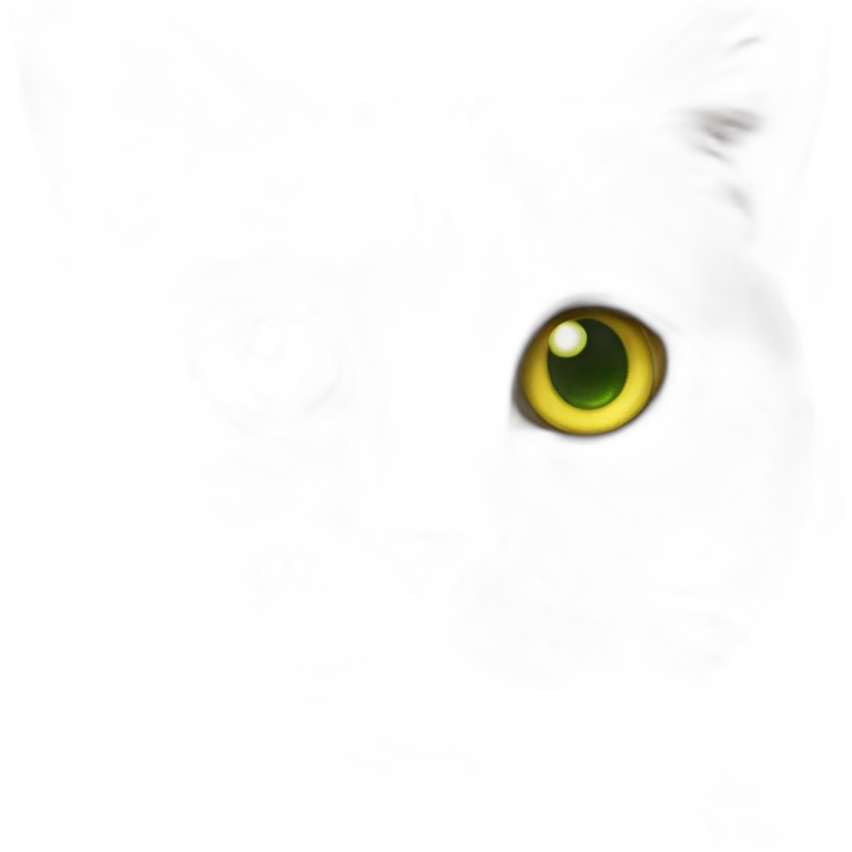 american short hair cat- tabby- a little bit fat- green yellow eyes- the distances between eyes is a little bit far- gray hair- fluffy- looks cute emoji