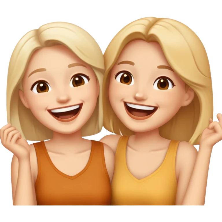 two close friends laughing together emoji