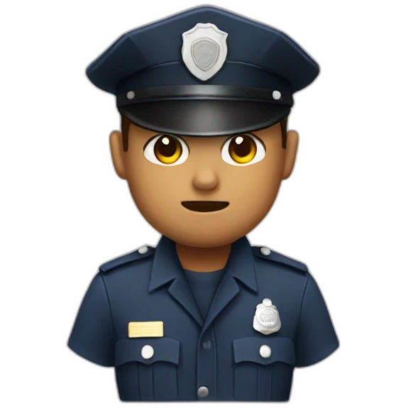Policeman with mushroom hat emoji