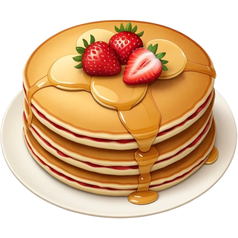 Pancake with strawberry emoji