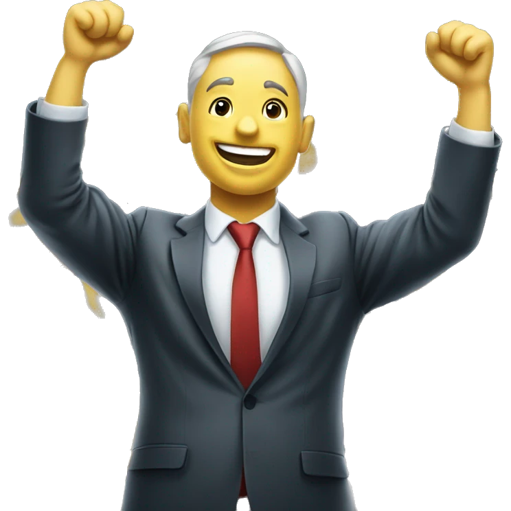 celebrating win corporate finance emoji