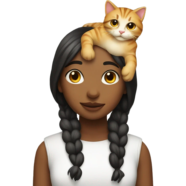 Girl with cat on head emoji