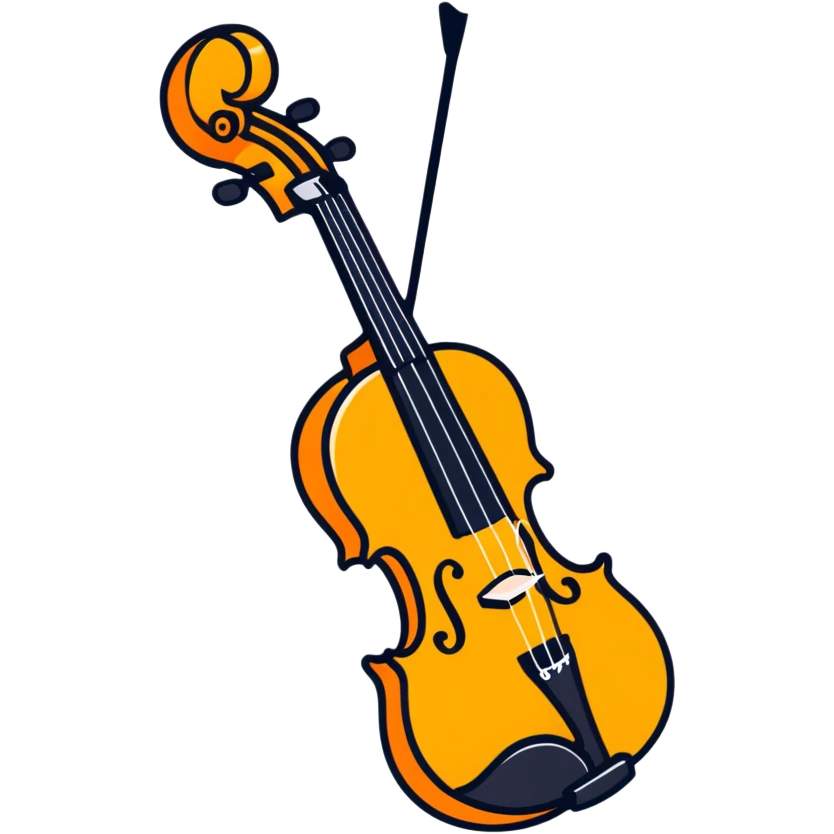 cartoon violin emoji