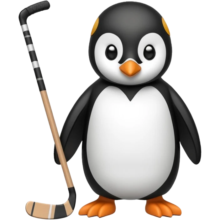 penguin playing hockey emoji