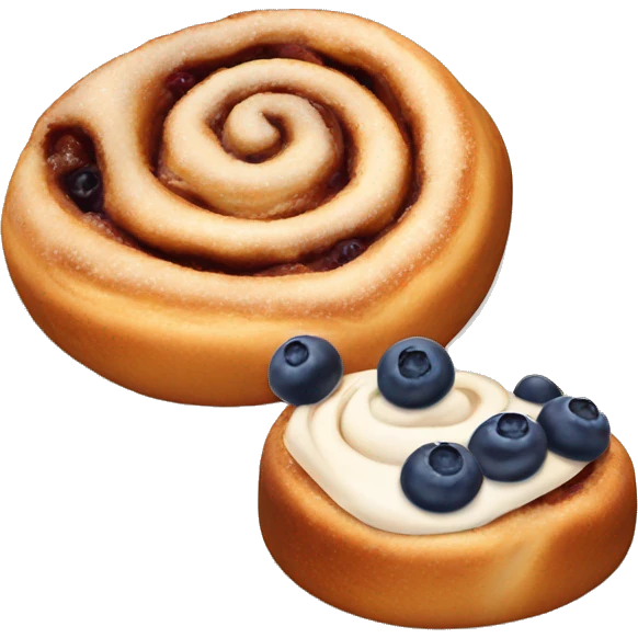 Cinnamon roll with blueberrys  emoji