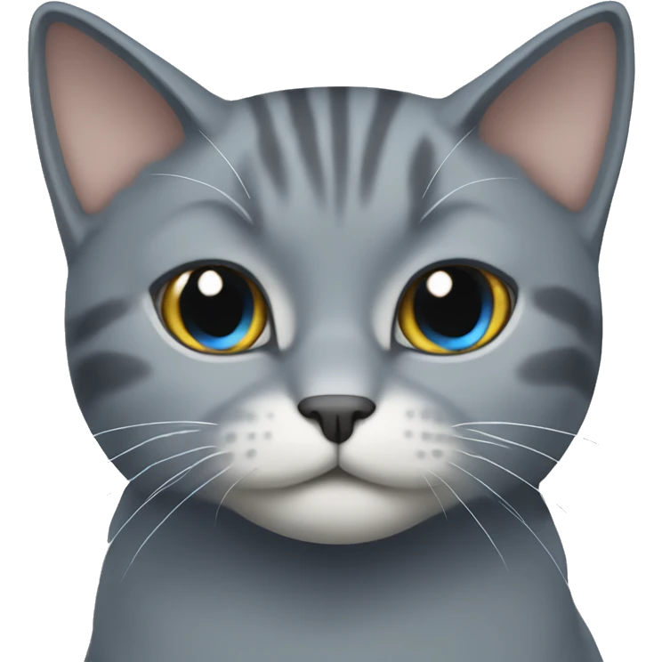 Gray cat blue aye  emoji