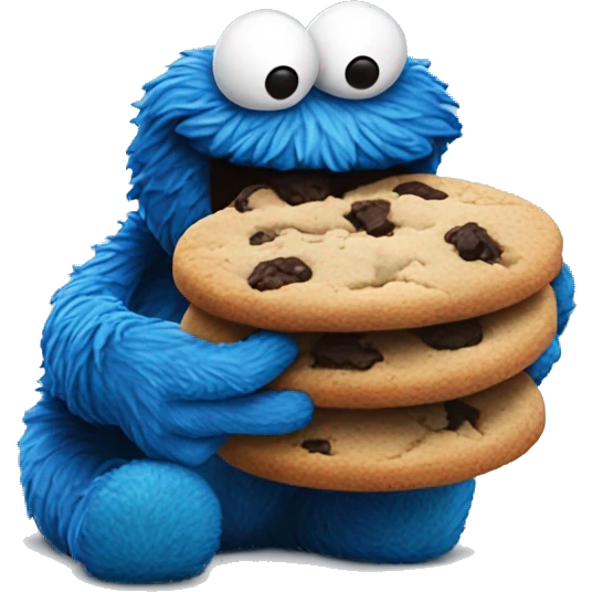 cookie monster devouring cookies emoji