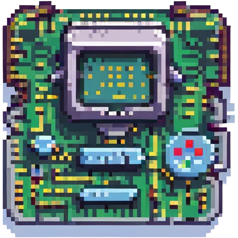 pixel art style microchip, retro 8-bit look, no text emoji