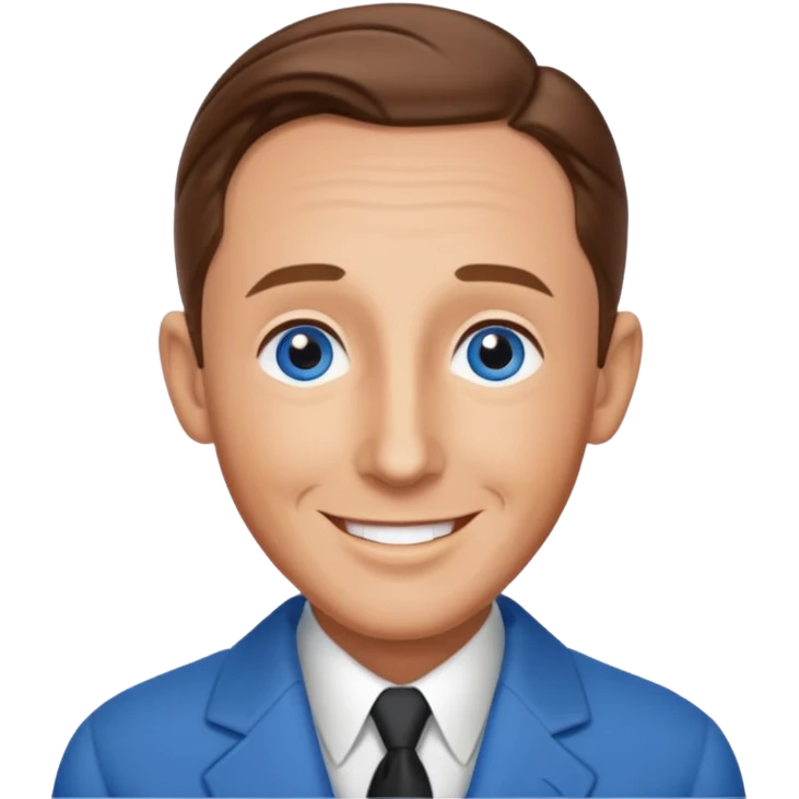 Bing Crosby with blue eyes, brown hair emoji
