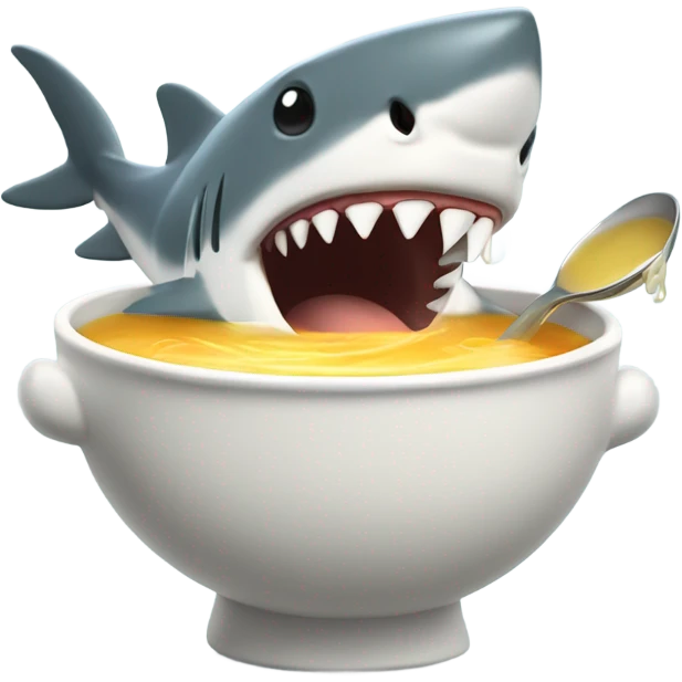 Shark eating soup emoji