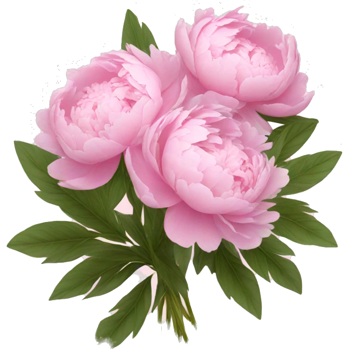 bouquet of peonies, light pink emoji