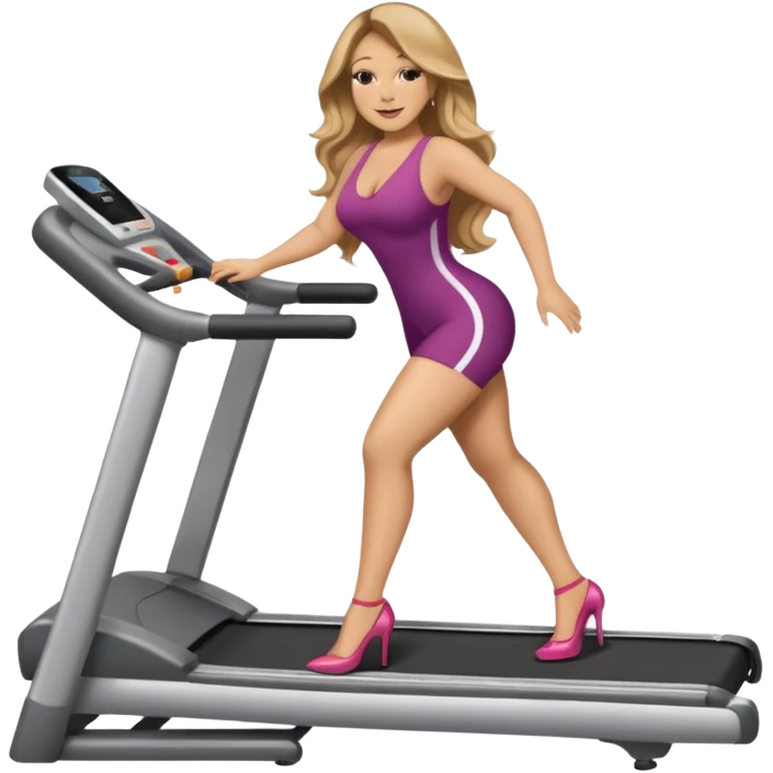 Mariah Carey wearing heels on treadmill emoji