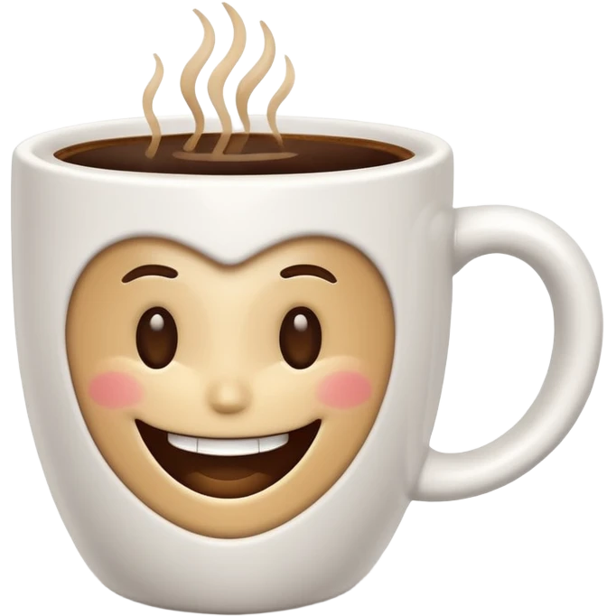 a coffee cup with a smile emoji