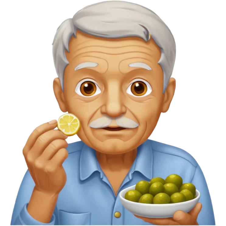 Lemon pickles eating grandfather spicy emoji