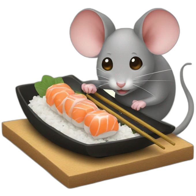 Mouse eat suchi emoji