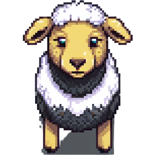 pixel art Minecraft sheep, blocky and square, resembling the in-game appearance emoji