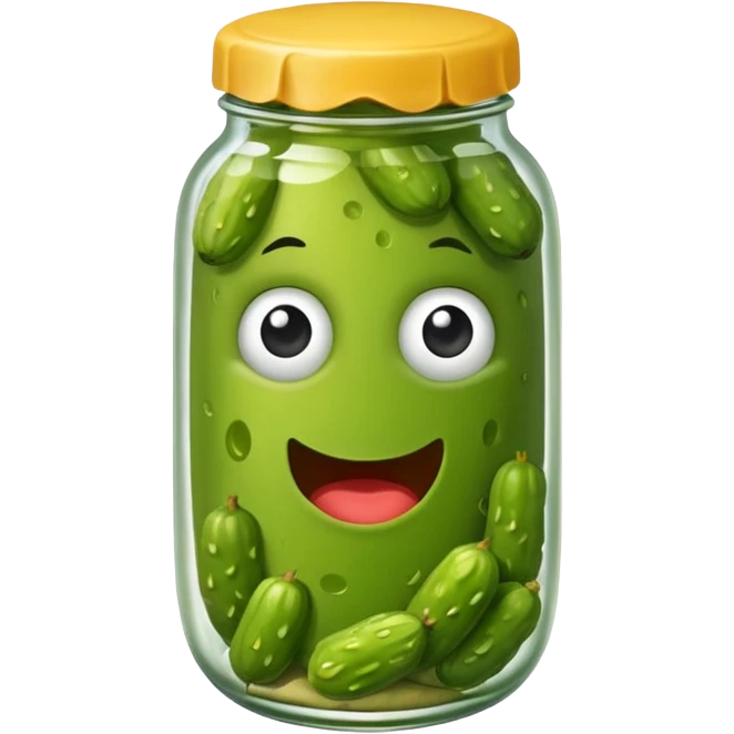 Pickle with a curious, look on its face ￼ emoji